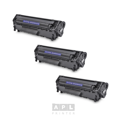 KIT 3 CARTUCHOS TONERS HP Q2612A BK COMPATÍVEL