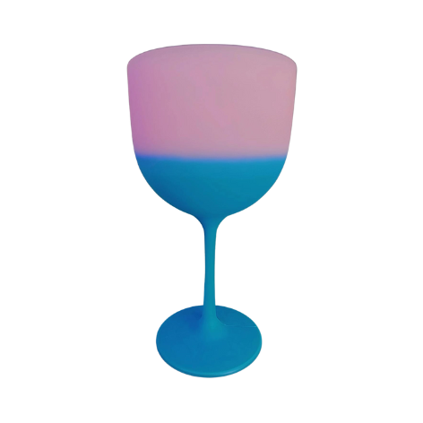 TAÇA GIN 560 ML BICOLOR ROSA E AZUL BEBÊ