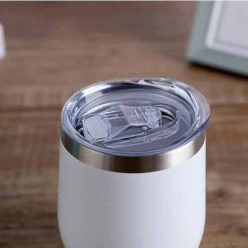 COPO TÉRMICO CUIA 360 ML COM TAMPA CRISTAL BRANCO