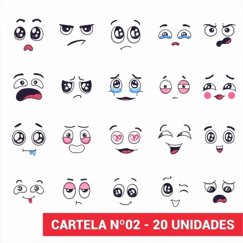 300 CARINHAS EMOJI ETIQUETAS ADESIVAS VINIL TRANSPARENTE C/ MEIO CORTE