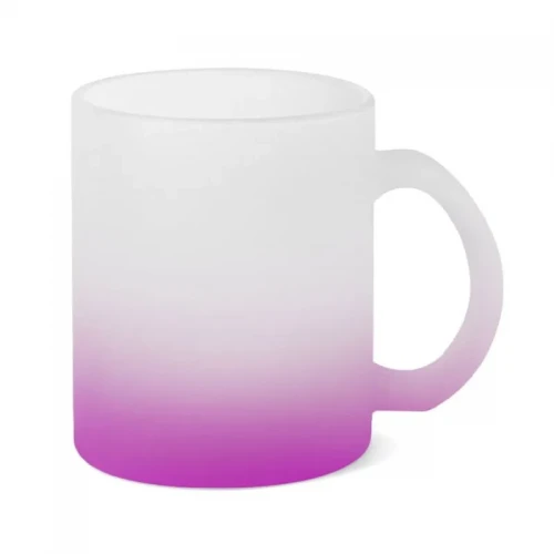 CANECA VIDRO FOSCA DEGRADE RESINADA 325ML ROXO