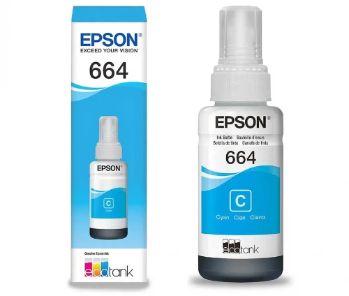 REFIL DE TINTA EPSON T664120 CIAN L110 / L220 / L365 / L565 / L375 / L575 70ML ORIGINAL