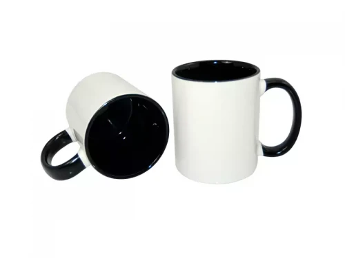 CANECA INTERIOR E ALÇA PRETA /BCO PARA SUBLIMACAO 325ML