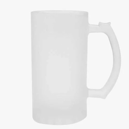 CANECA DE VIDRO CHOPP JATEADA 475ML LISA