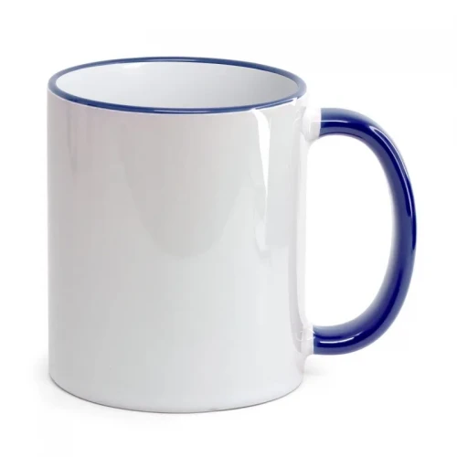 CANECA BORDA E ALÇA AZUL ESCURO/BCO PARA SUBLIMACAO 325ML
