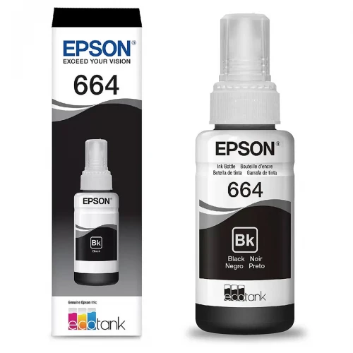 REFIL DE TINTA EPSON T664120 PRETO L110 / L220 / L365 / L565 / L375 / L575 70ML ORIGINAL