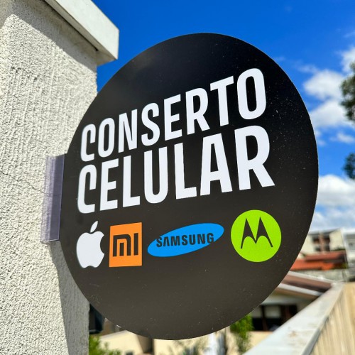 Placa 40X40cm Dupla Face Personalizada Uso Externo Redondo