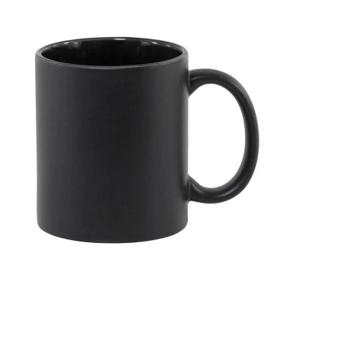 CANECA CERAMICA PRETA FOSCA 325ML - MAGICA - INTERNO PRETA