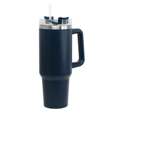 COPO TÉRMICO - AZUL PETRÓLEO 1200 ML COM CANUDO / Personalização Gravação a Laser