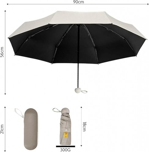 Guarda chuva de Bolso Ultra Compacto e Versátil – Mini Guarda-chuva Dobrável com Proteção UV, Leve e Portátil – Inclui Estojo Estilo Cápsula para Chuva e Sol 