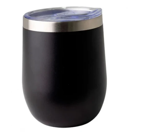 COPO TÉRMICO CUIA 360 ML COM TAMPA CRISTAL PRETO